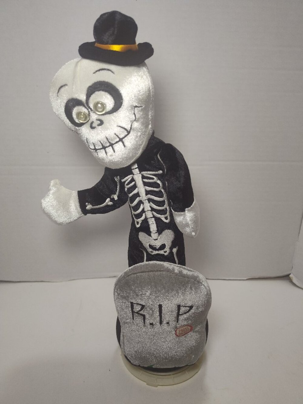 Hugfun International Animated Halloween Skeleton Plush R.I.P. Tombstone Tested